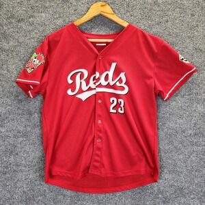 Cincinnati Reds Shirt Mens Small Red MLB Baseball Reds Heads 23 Jersey APC